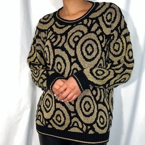 Vintage GFC LTD Gold & Black Sweater (size medium/large, see measurements)